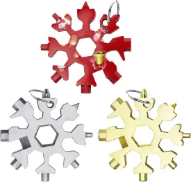 18-in-1 Multitool, 3 Pack Stainless Steel Snowflake Tool, Star Tool Wrench Bottle Opener - Best Christmas Gifts