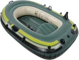 2-Person Inflatable Kayak, Heavy Duty PVC Fishing Boat with Paddle Mounts, Portable Foldable Raft for Outdoor Lakes & Rivers, 200kg Capacity, Green
