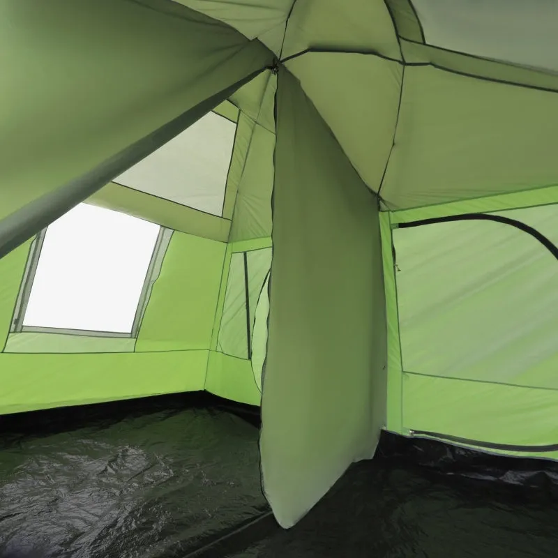 2-Room Tunnel Camping Tent with Porch & Lamp Hook, Portable Carry Bag - Blue