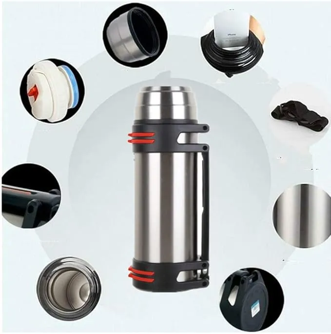 2L Stainless Steel Thermal Vacuum Travel Insulated Bottle Giant Flask for Hot and Cold Drinks