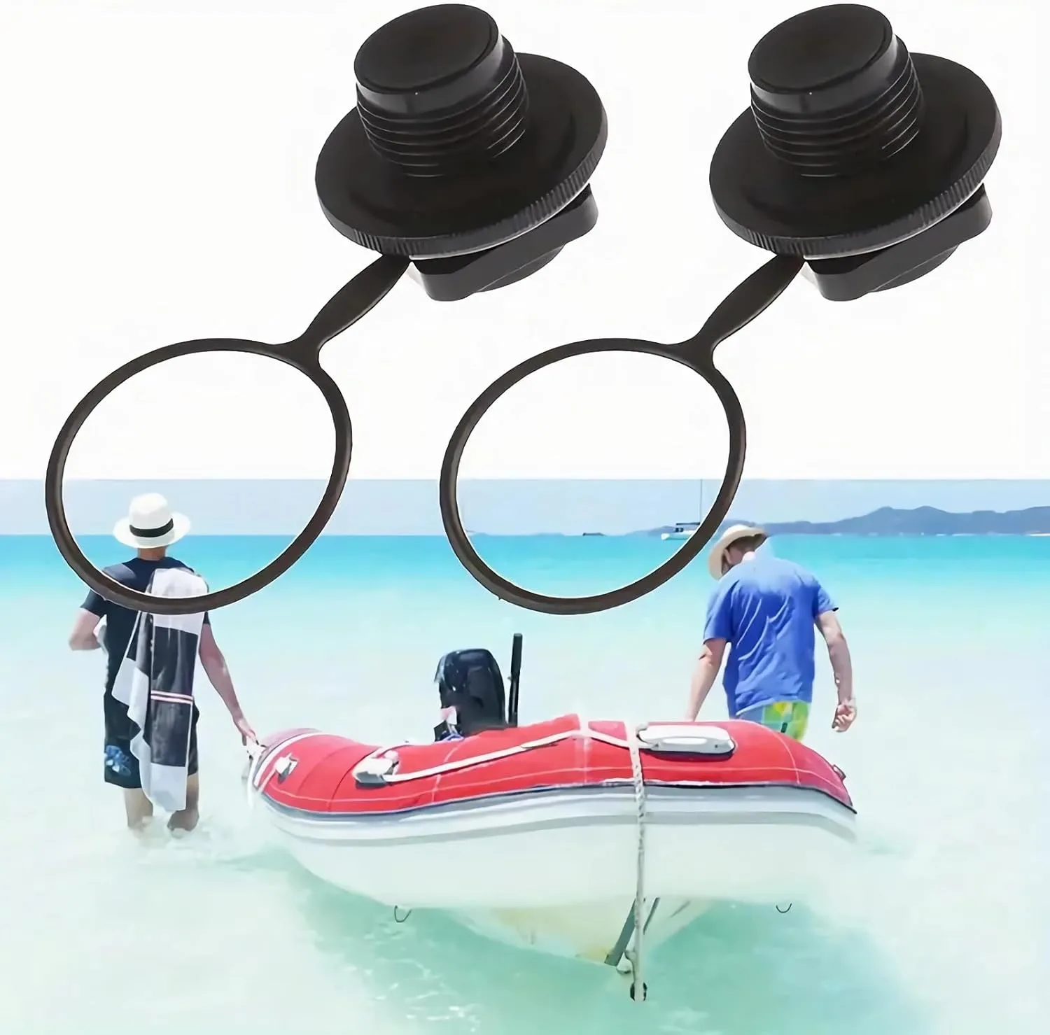 2Pcs Inflatable Boat Air Valve, Replacement Screw Air Valve for Inflatable Rubber Dinghy Raft Pool BoatBoston Valve, Inflatable Boat Accessoryfor Inflatable Raft Boat Kayak