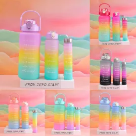 3 In 1 Trendy Motivational Tumbler Water Bottle (2000ml,900ml,300ml