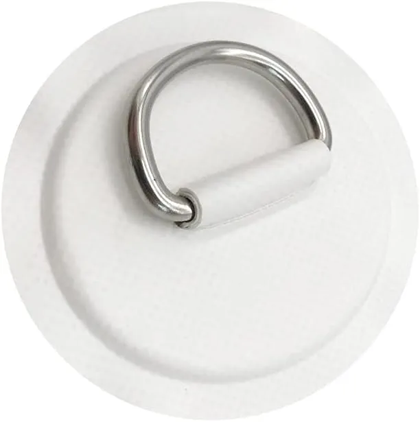 4 Pieces White Pad/Patch D Rings for PVC