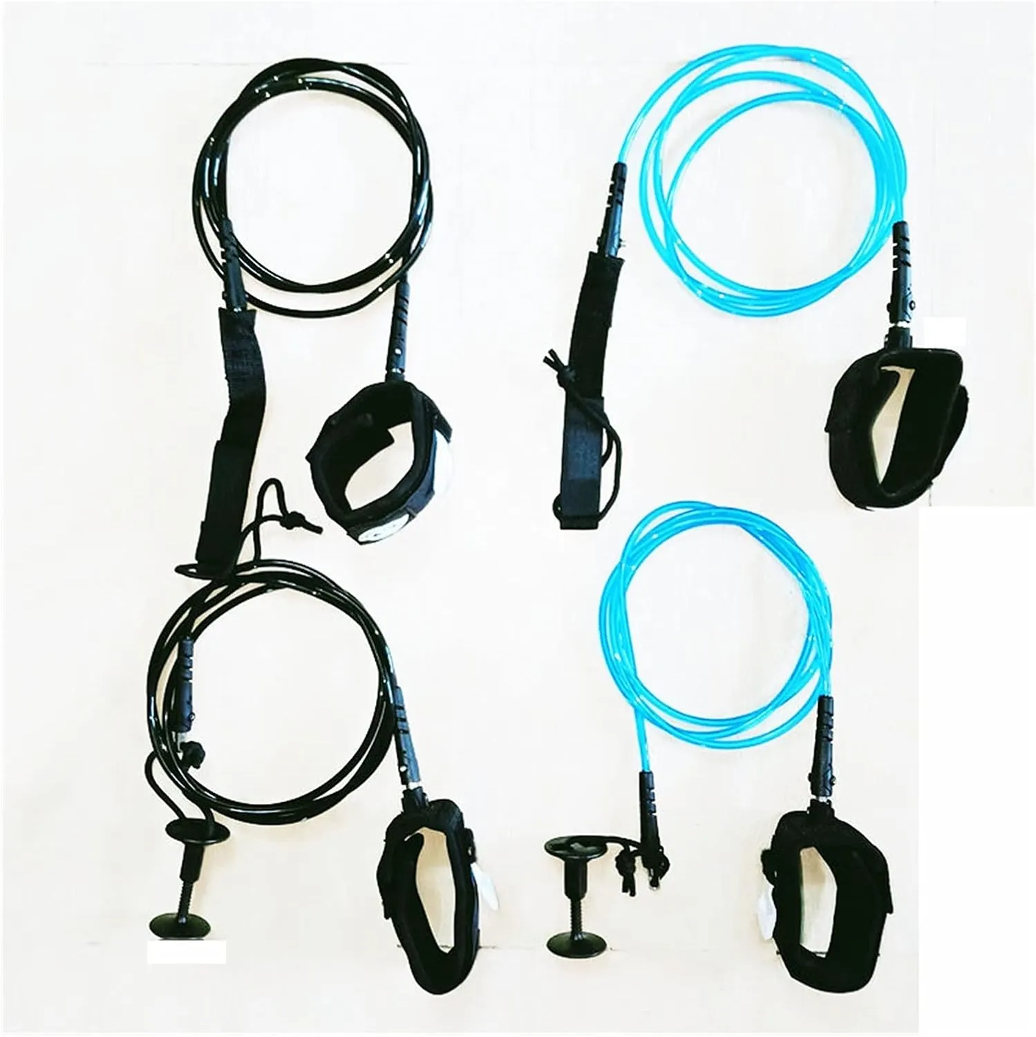 6 Feet Surfboard Leash TPU Double Swivels Straight Leg Rope Water Sports SUP Surf Leash Surfing Paddle Board(Dark Grey)