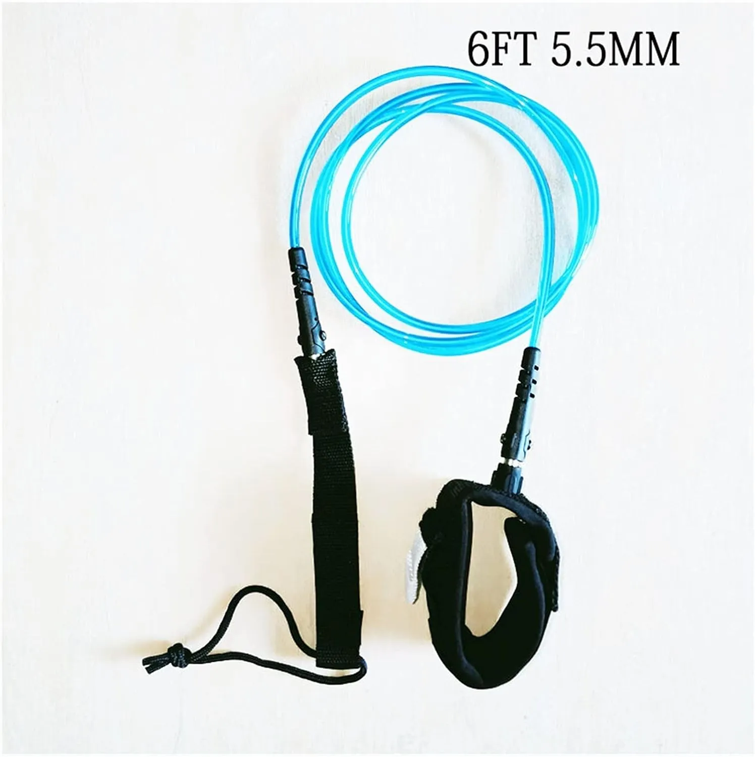 6 Feet Surfboard Leash TPU Double Swivels Straight Leg Rope Water Sports SUP Surf Leash Surfing Paddle Board(Dark Grey)