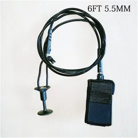 6 Feet Surfboard Leash TPU Double Swivels Straight Leg Rope Water Sports SUP Surf Leash Surfing Paddle Board(Dark Grey)