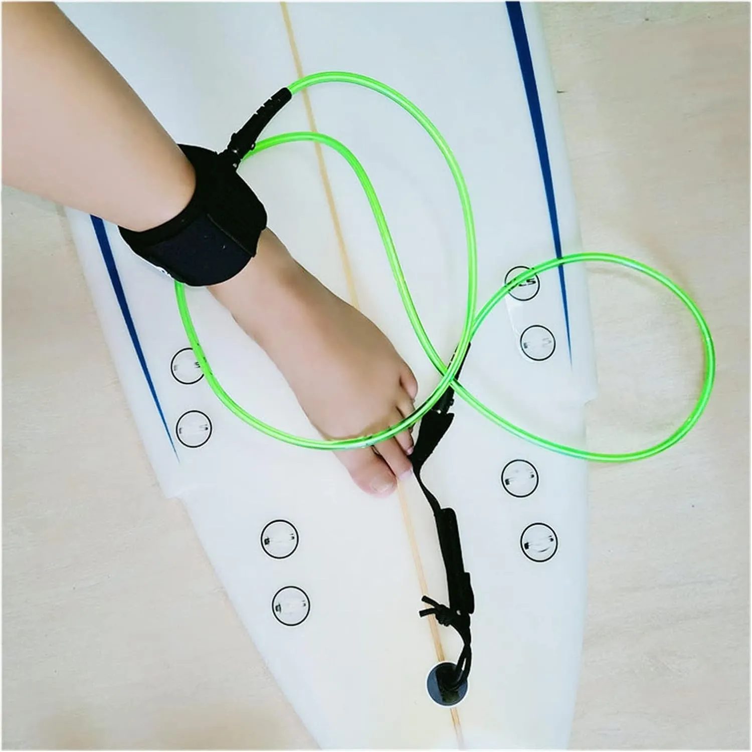 6 Feet Surfboard Leash TPU Double Swivels Straight Leg Rope Water Sports SUP Surf Leash Surfing Paddle Board(Dark Grey)