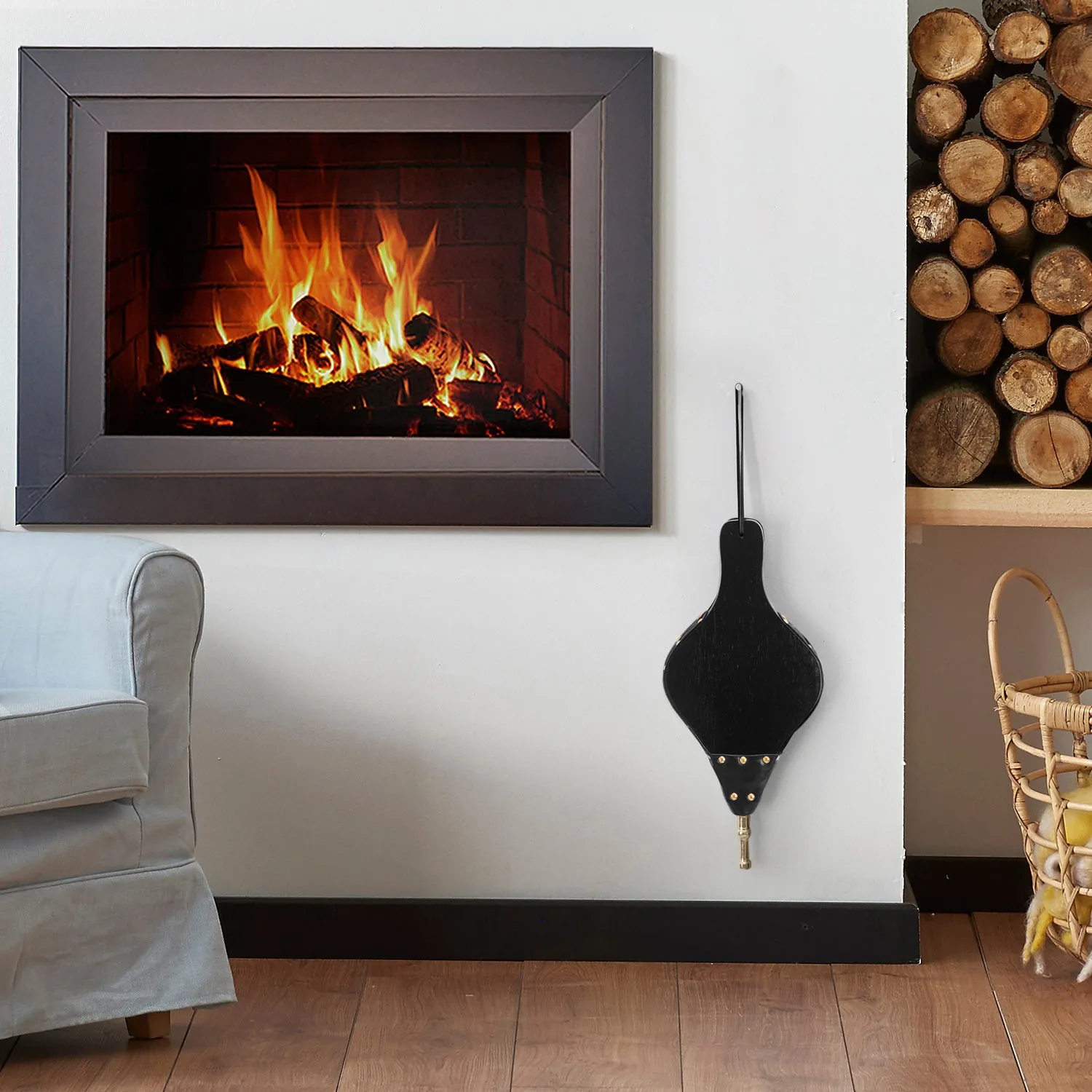 Amagabeli Fireplace Bellows 15.5"x 7" Large Wood Air Blower Outdoor Model Number BG297