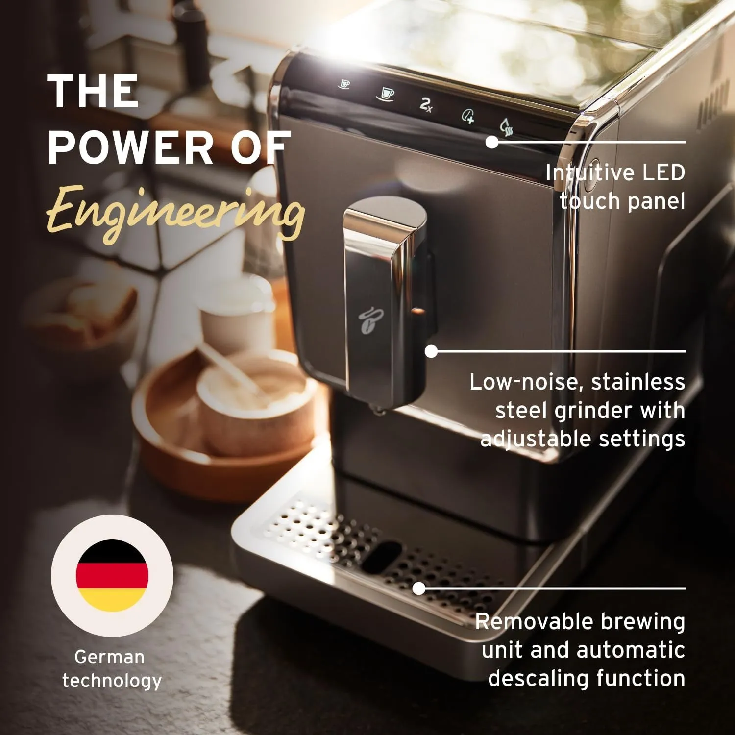 Automatic Espresso & Coffee Machine Bundle with Built-In Grinder, Comes with 3 X 12 Oz. Bags of Whole Bean Coffee, Silver
