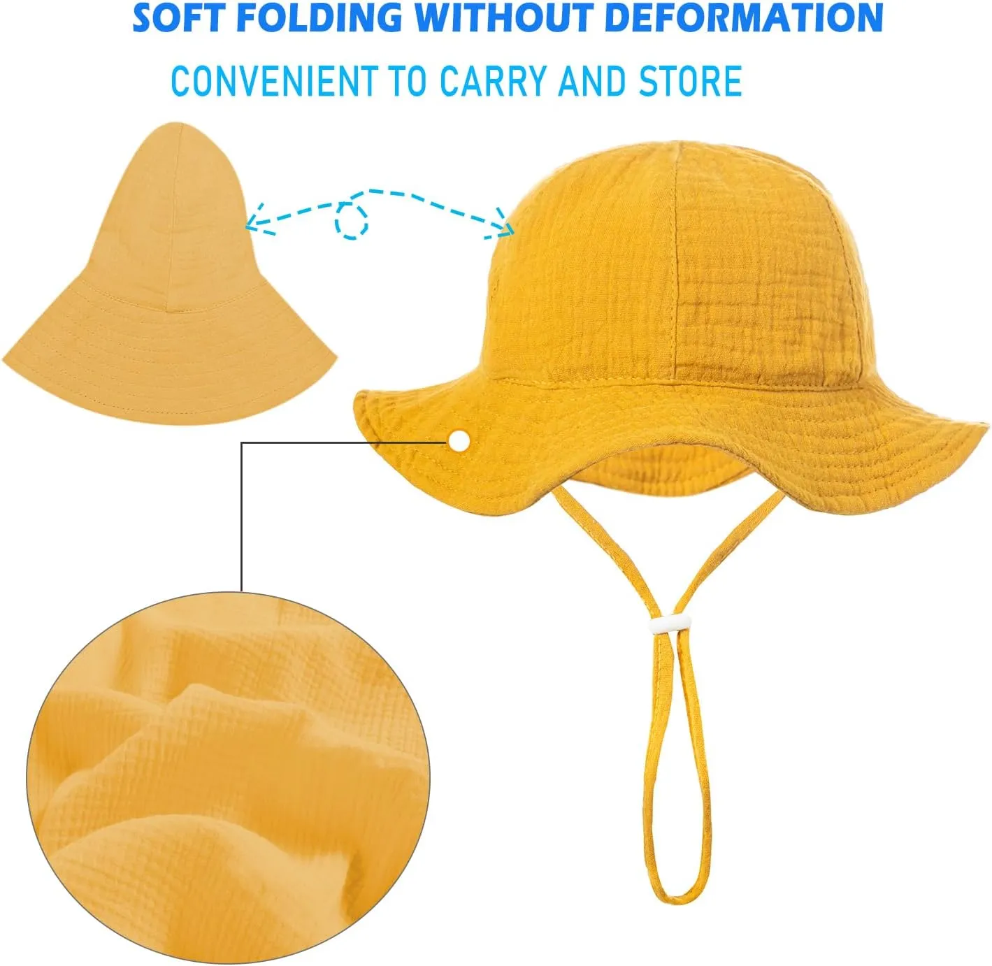 Baby Sun Hat Toddler Infant Cap Kid Beach Hats Swimsuit with UPF 50  Protective Sunscreen Newborn Bucket Hat for Boys Girls