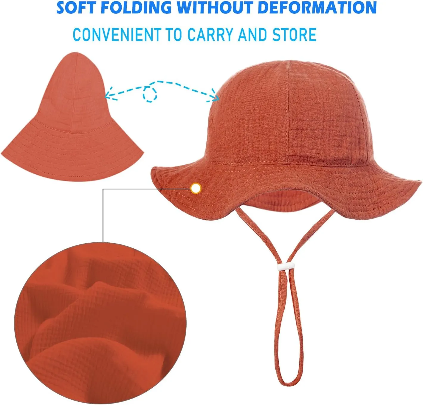 Baby Sun Hat Toddler Infant Cap Kid Beach Hats Swimsuit with UPF 50  Protective Sunscreen Newborn Bucket Hat for Boys Girls