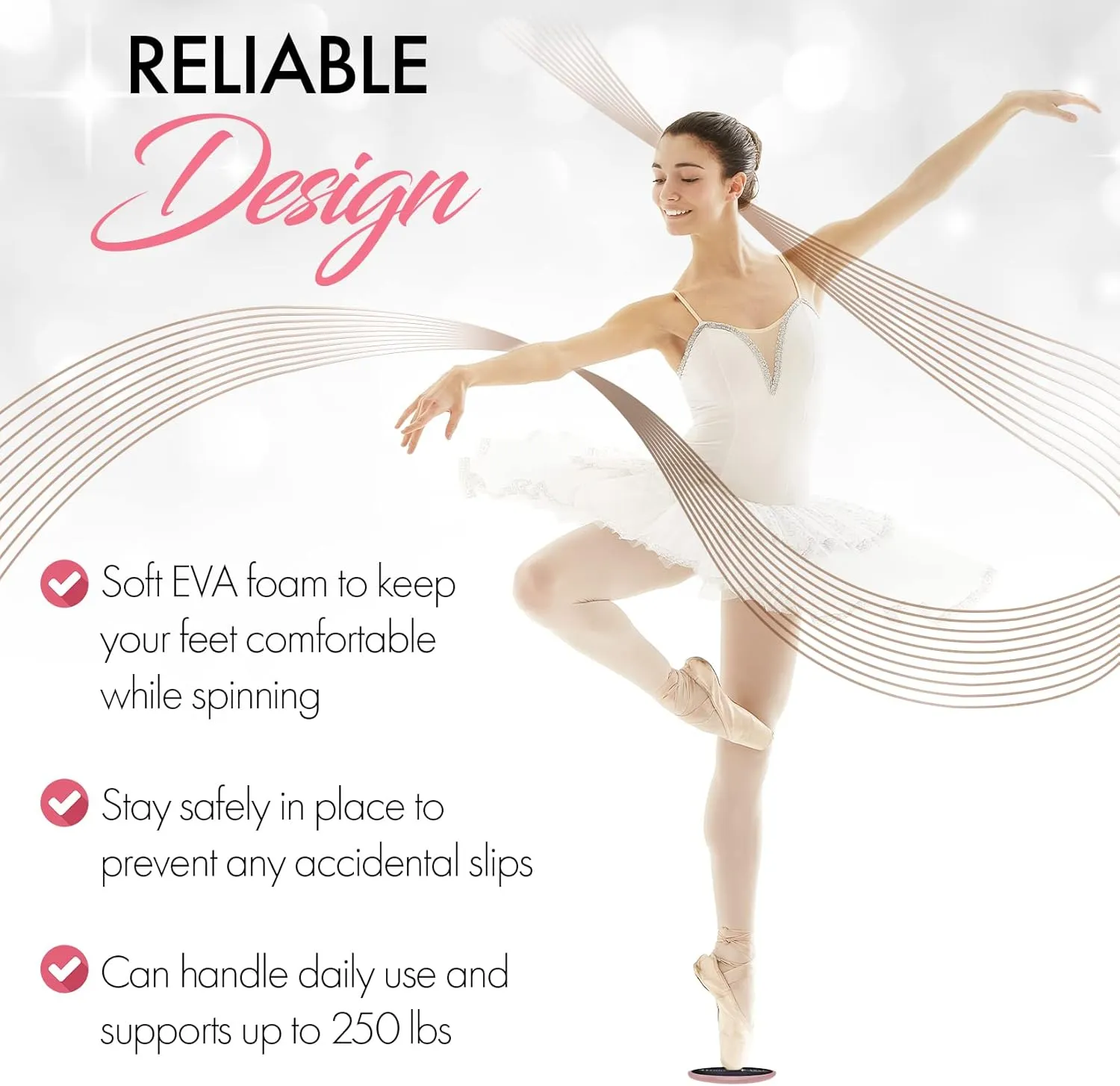 Ballet Pirouette Disc for Dancers - Portable Turn Disc for Dancing on Releve, Gymnastics and Ice Skaters - for Better Pirouette Technique, Releve, Turns and Dance Spinning