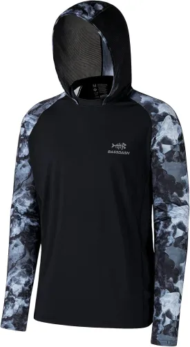 BASSDASH Mens UPF 50 Performance Fishing Shirt Cooling Hoodie Camo Long Sleeve FS17M