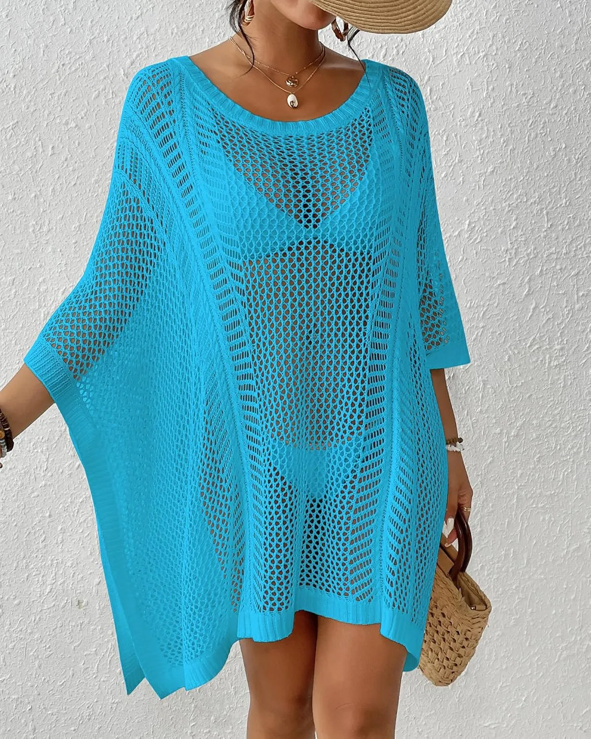 Bsubseach Women's Swimwear Cover Ups for Bathing Suit Crochet Swimsuit Coverup Knit Beach Dresses Vacation Outfits