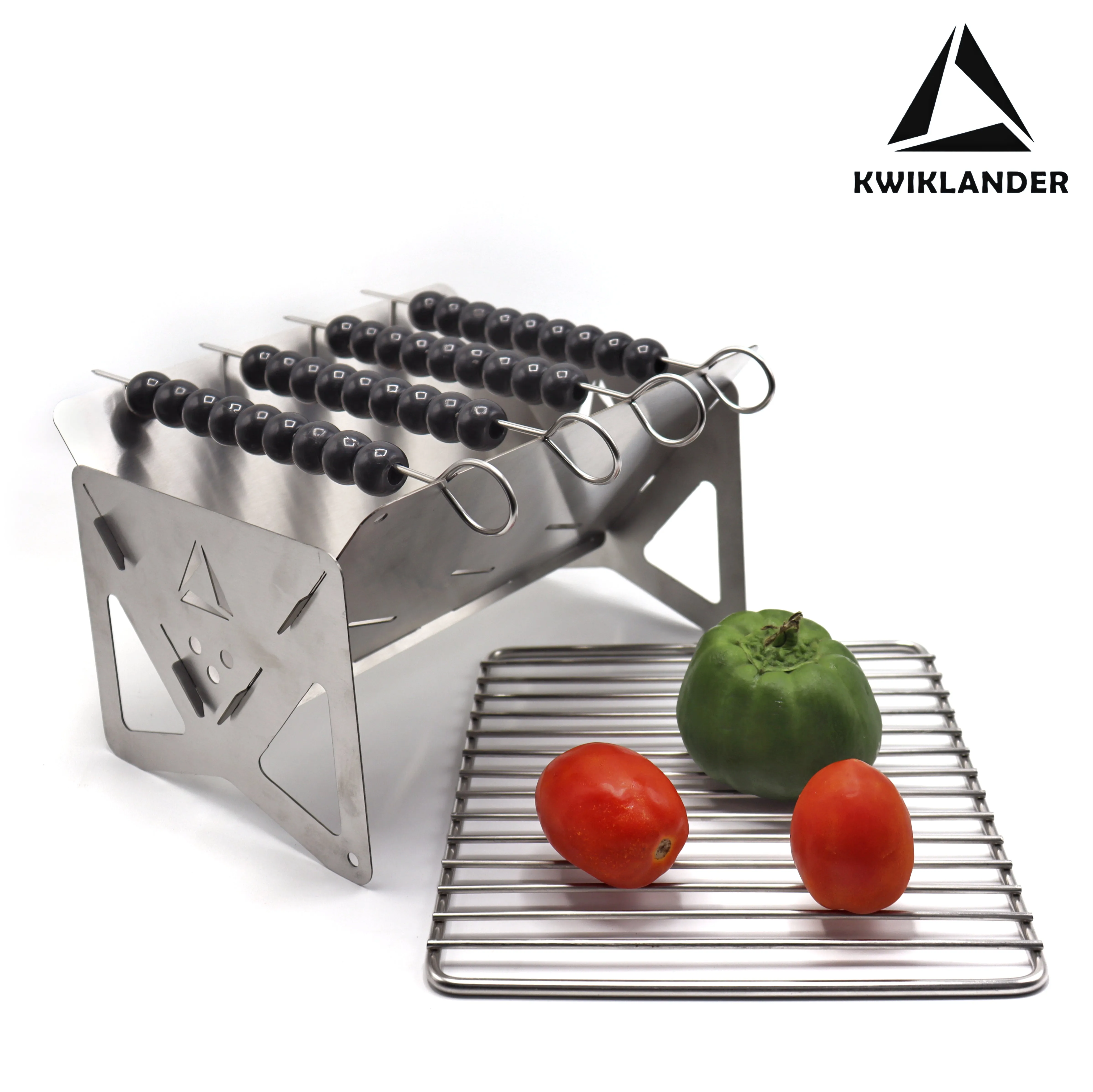 Flatpack BBQ Grill - Stainless Steel Mini Portable BBQ Grill - Wood Burning Camping Grill - Foldable Barbeque Tandoor