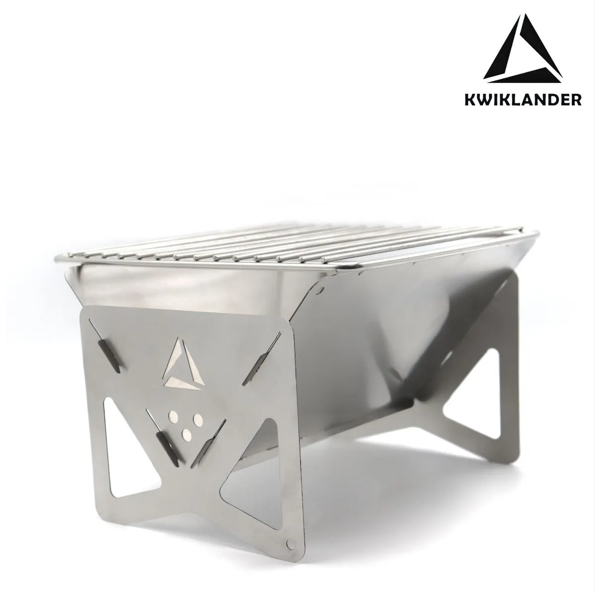 Flatpack BBQ Grill - Stainless Steel Mini Portable BBQ Grill - Wood Burning Camping Grill - Foldable Barbeque Tandoor