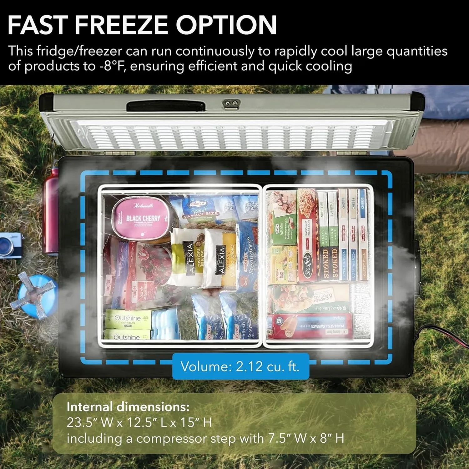 FM-65G 65 Quart Portable Refrigerator and Deep,