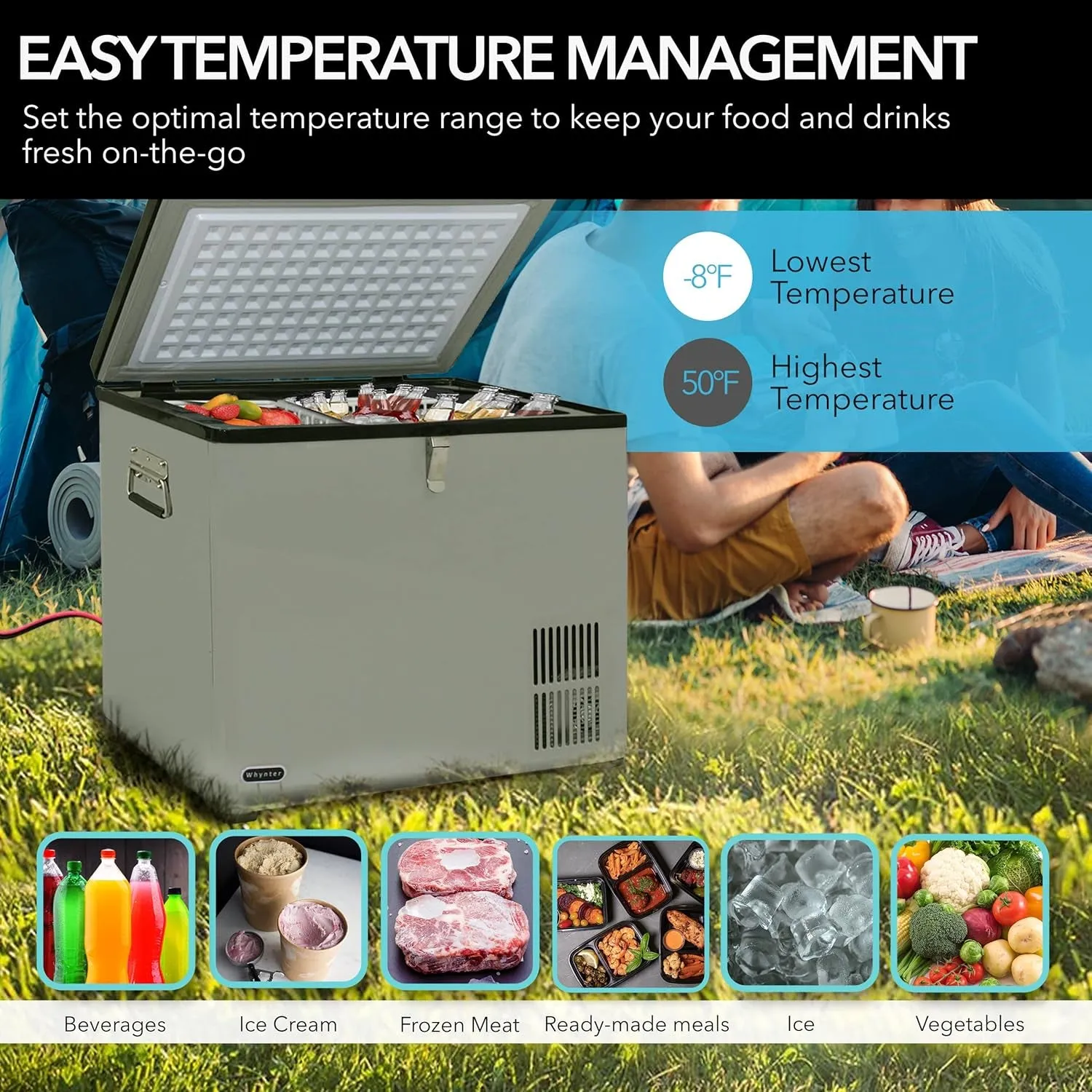 FM-65G 65 Quart Portable Refrigerator and Deep,