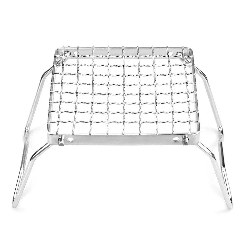 Folding Stove Stand Mini Stainless Steel Grill Barbecue Grill BBQ Net Ultralight Rack for Outdoor Camping Survival Eequipment
