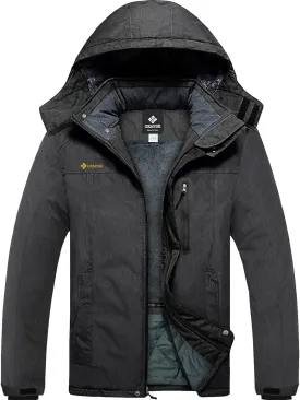 GEMYSE Men's Ski Snow Jacket Warm Winter Waterproof Coat Snowboard Rain Jacket Hooded Windproof Windbreaker