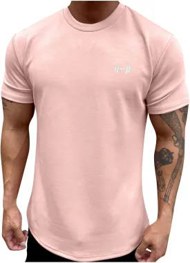 Generic Men's Sports T-Shirt Summer Fashion Solid Color Loose Casual Short Sleeves Round-Neck Workout Tees Shirts Tops