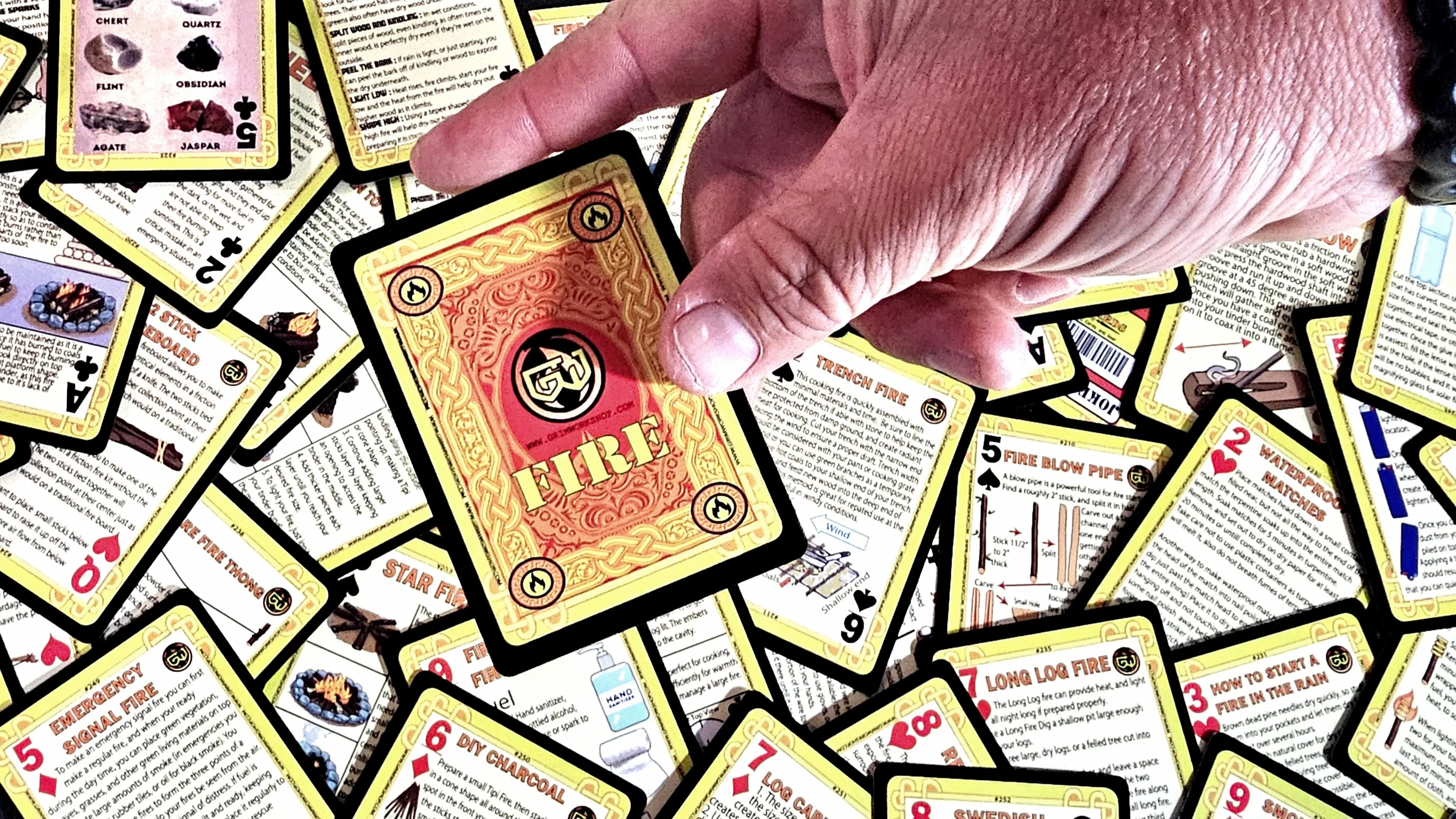 Grim Survival Playing Cards Fire Deck : 54 Fire Starting Tip Playing Cards