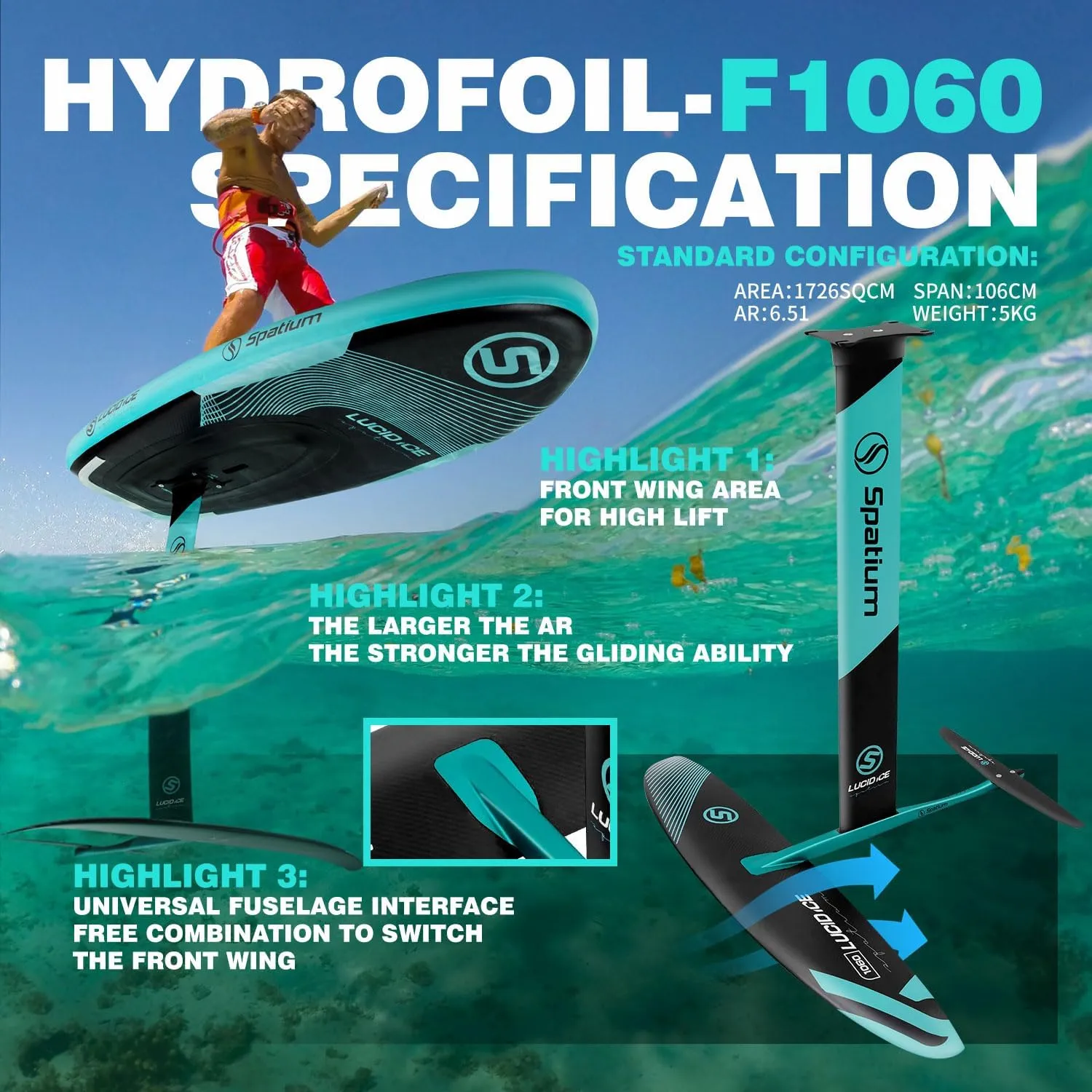 Inflatable Hydrofoil SUP Paddle Board for Surfing - Surfing Board With Hydrofoil