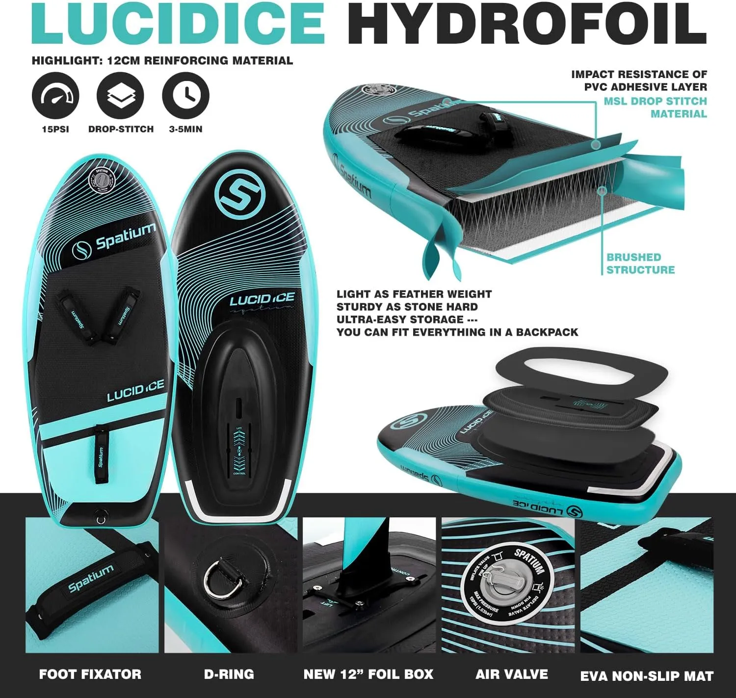 Inflatable Hydrofoil SUP Paddle Board for Surfing - Surfing Board With Hydrofoil