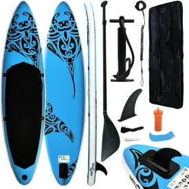 Inflatable Stand Up Paddleboard Set with Aluminum Oar and High Pressure Hand Pump, Puncture-Proof Design, 126" x 29.9" x 5.9", Blue