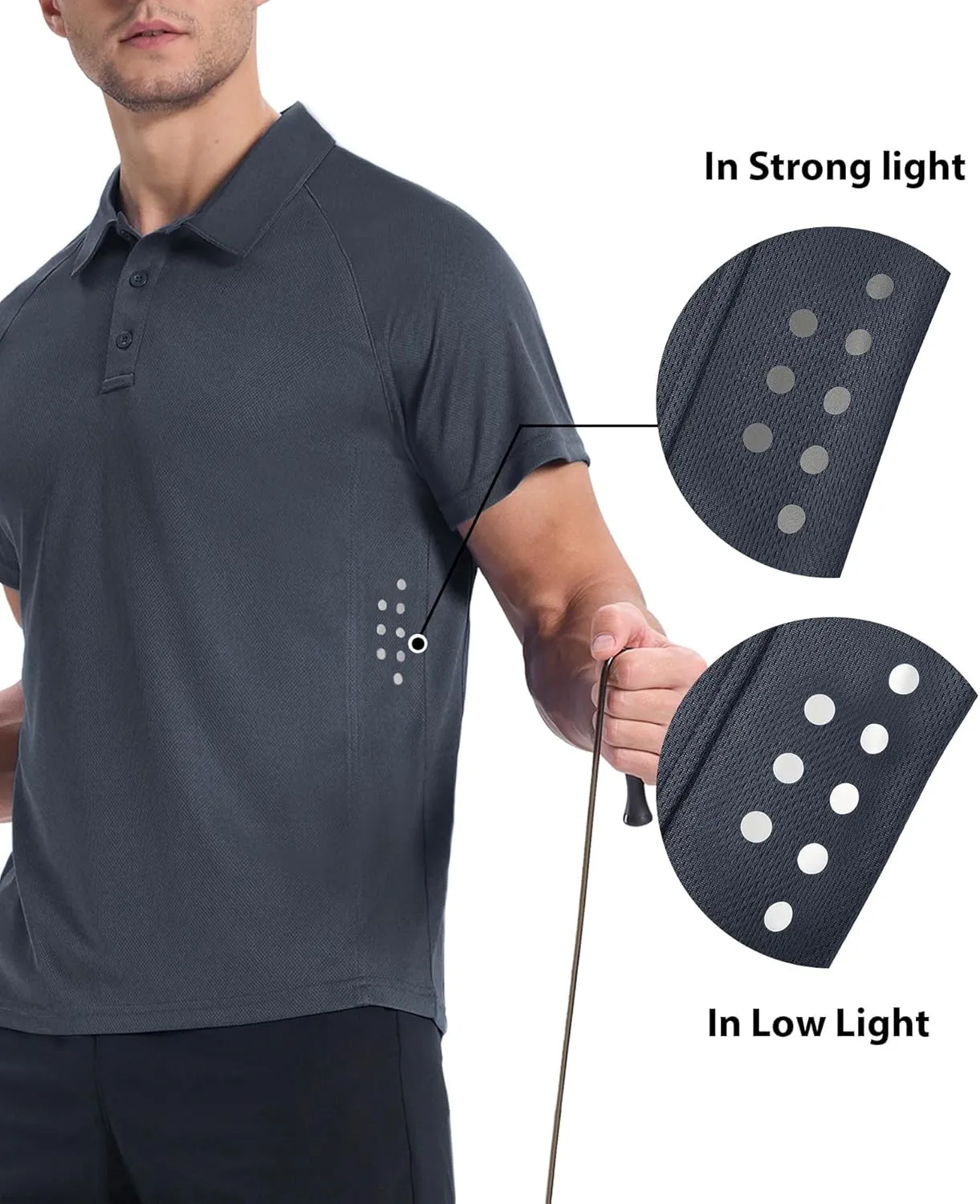 JACKETOWN 3 Pack Mens Polo Shirts Short Sleeve Golf Shirt Performance Moisture-Wicking Athletic Casual Collared Shirts