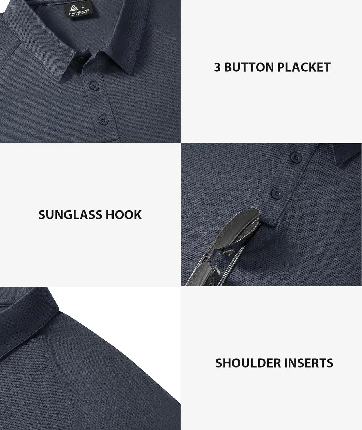 JACKETOWN 3 Pack Mens Polo Shirts Short Sleeve Golf Shirt Performance Moisture-Wicking Athletic Casual Collared Shirts