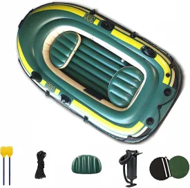 Large 1-3 Person Thicken Raft Kayak Assault Rubber Boats, Wear-Resisting Hovercraft Dinghies for Fishing, Entertainment Inflatable Boat 230x130x35cm