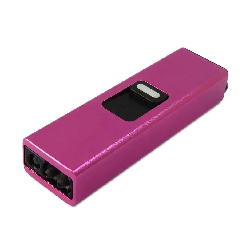 LED Aluminum Alloy Self Defense Flashlight Electric Flashlight USB Rechargeable Keychain Light Outdoor Camping Emergency Tool
