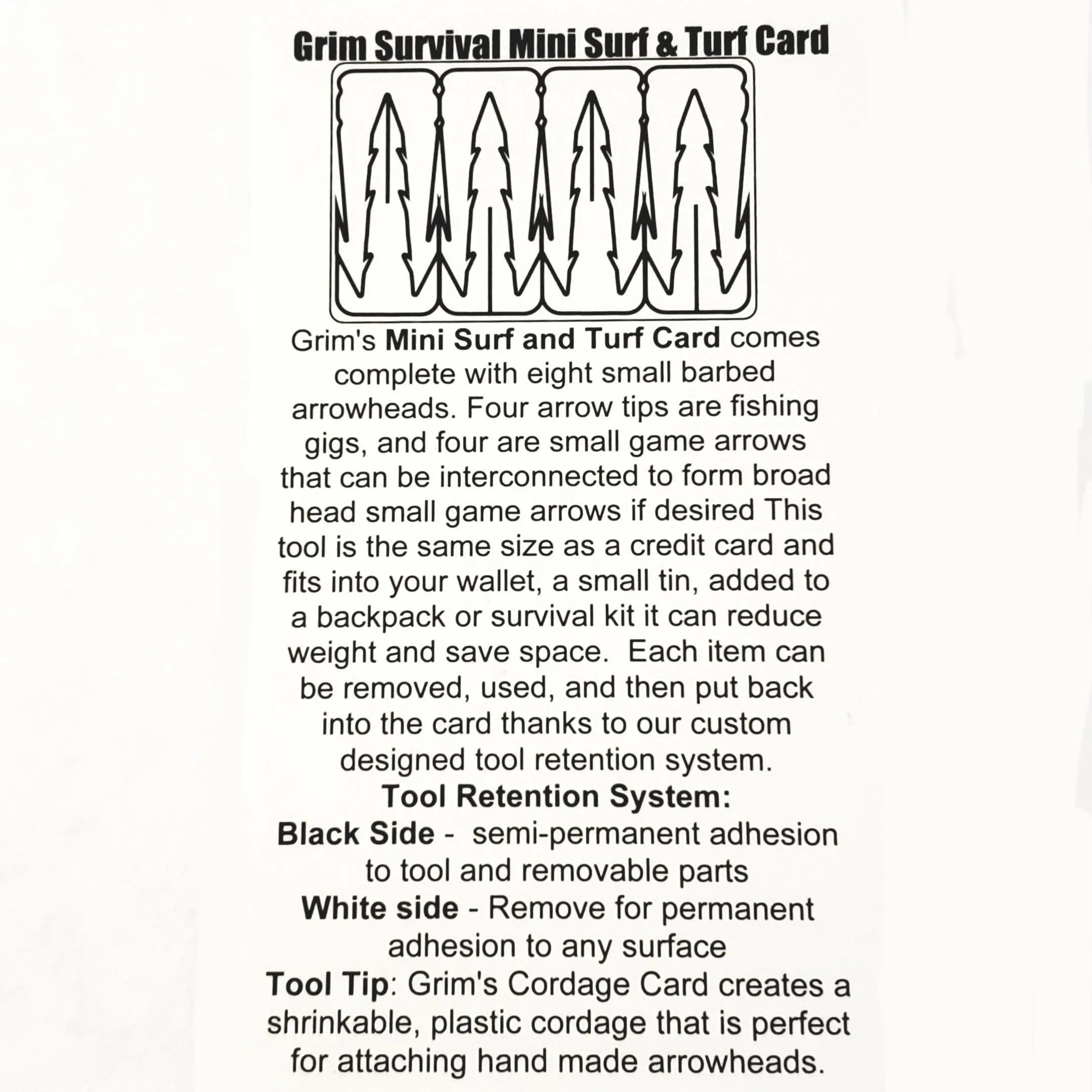 Mini Surf and Turf Arrow Card : Fishing and Small Game Arrows