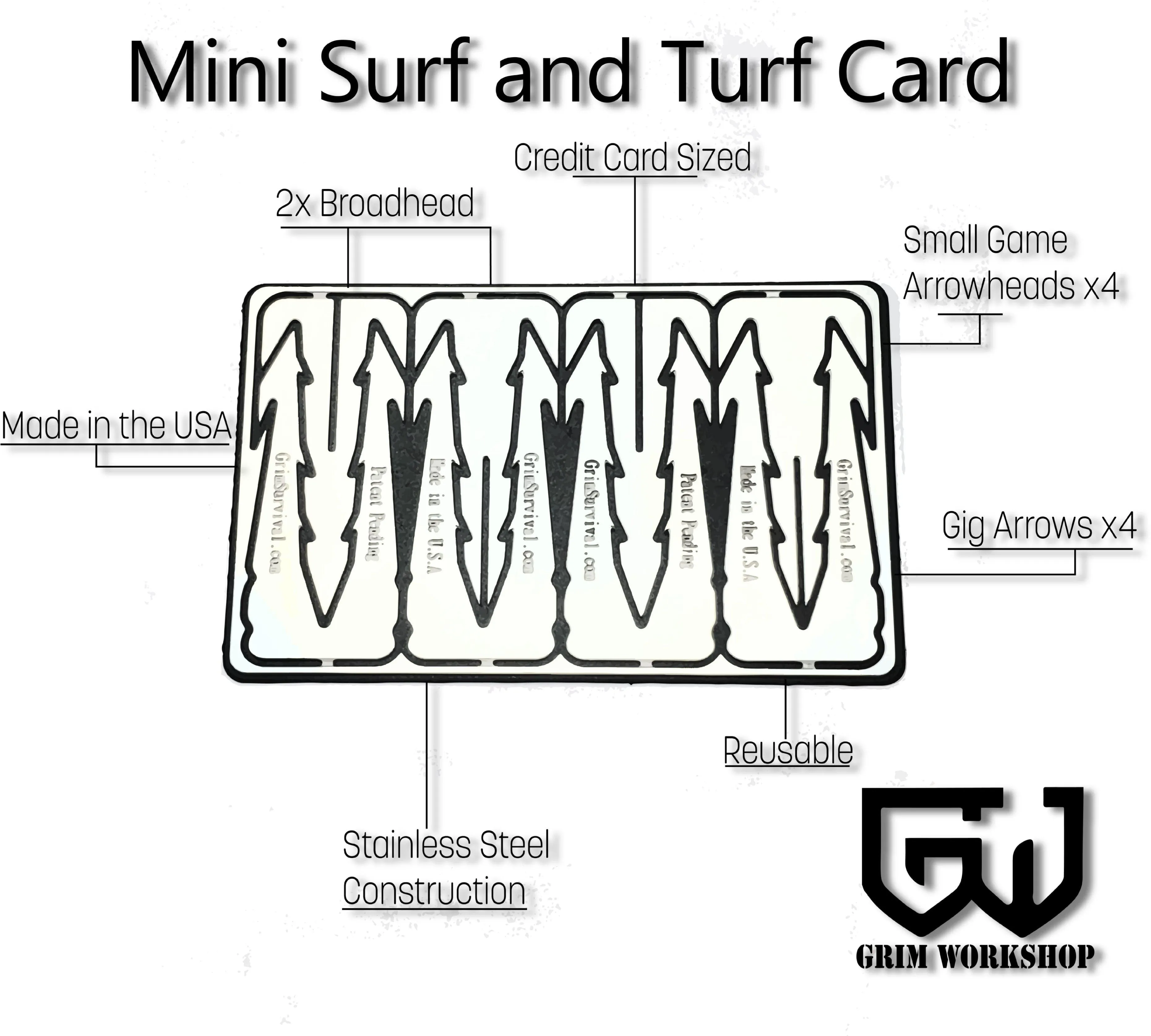 Mini Surf and Turf Arrow Card : Fishing and Small Game Arrows