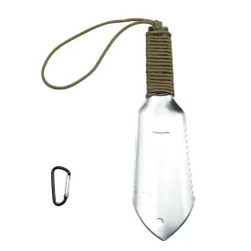 Multipurpose Camping Shovel Aluminum Alloy Outdoor Portable Shovel with 2.5m Paracord Garden Hand Trowel Hiking Shovel