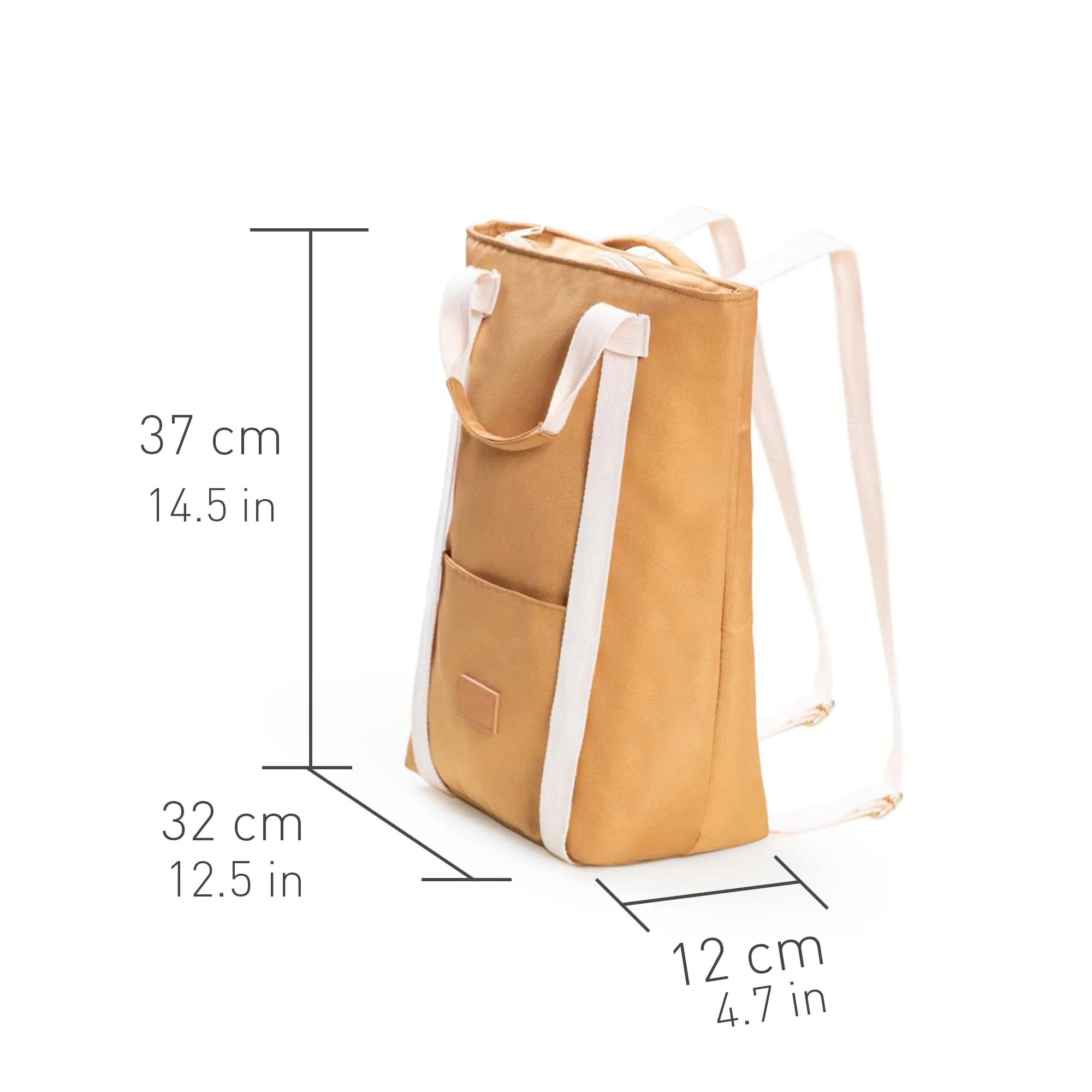 Mustard Insulated Wine Tote Backpack 2 Bottle Capacity