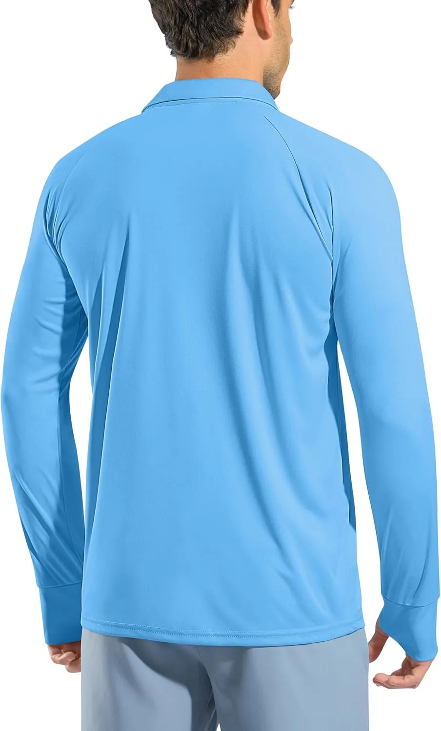 Pudolla Men's Long Sleeve Golf Polo Shirt UPF 50  Lightweight Sun Protection Cool SPF Hiking Shirts for Men