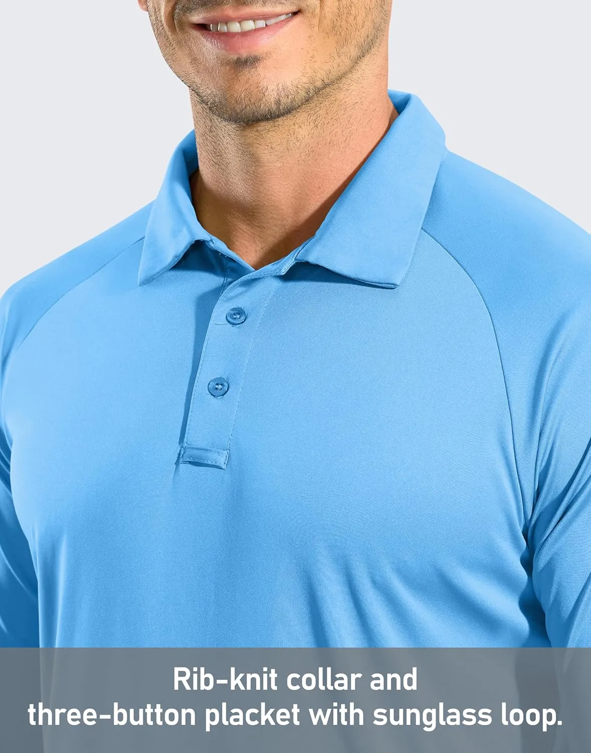 Pudolla Men's Long Sleeve Golf Polo Shirt UPF 50  Lightweight Sun Protection Cool SPF Hiking Shirts for Men