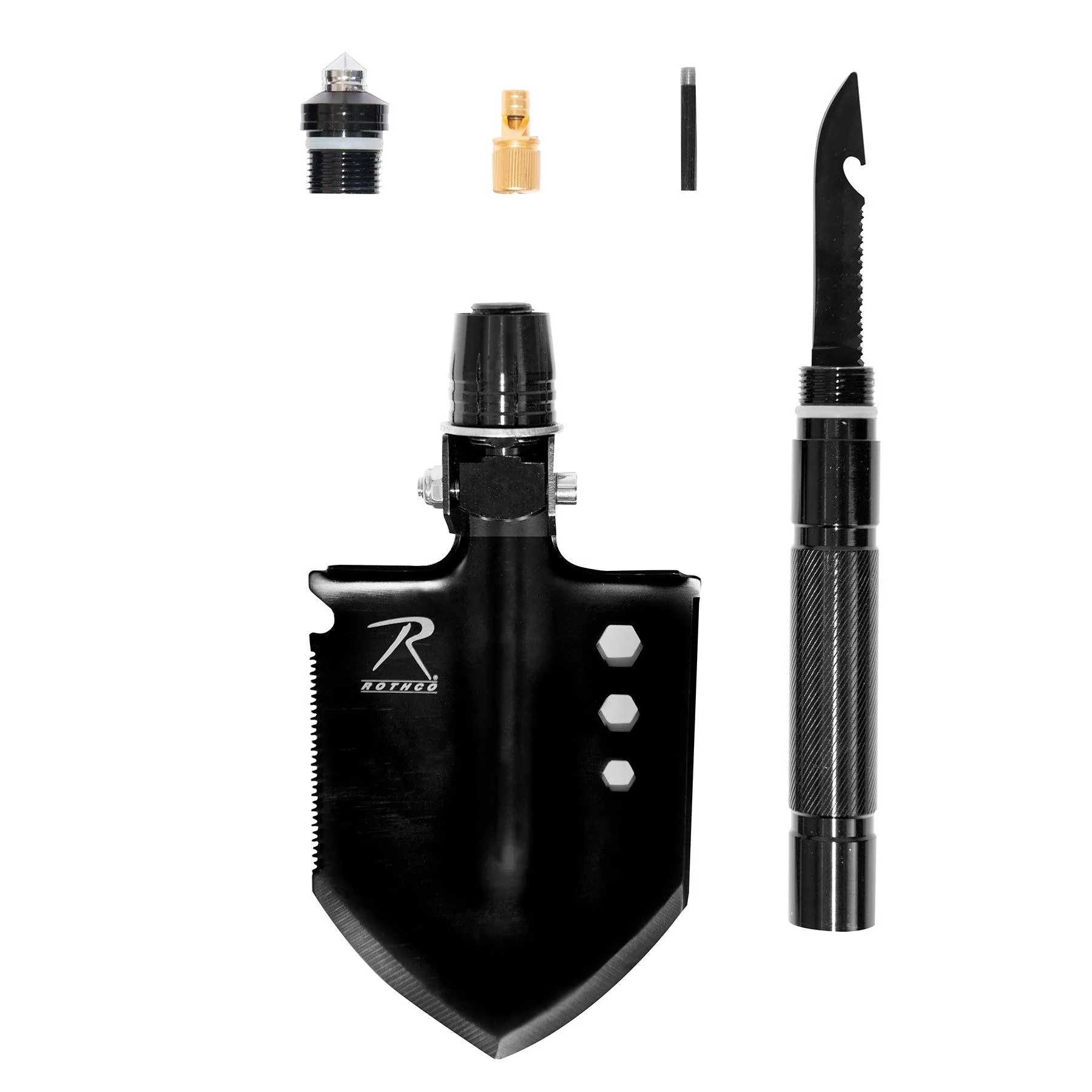 Rothco 8 in 1 Multi Tool Survival Shovel / Portable Camping Entrenching Tool   Stainless Steel