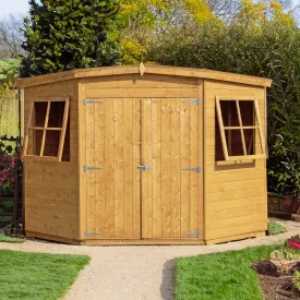 Shire Corner 6' 6" x 6' 6" Flat Shed - Premium Dip Treated Shiplap