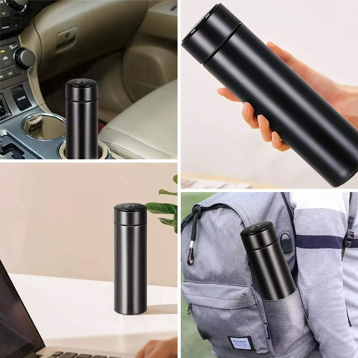 Smart LED Display Temperature Bottle | Stainless Steel | Leakproof | 500ml