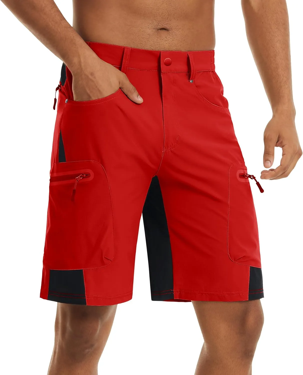 TACVASEN Men's Hiking Cargo Shorts 10" with Zipper Pockets Quick Dry Casual Stretch Golf Work Short Outdoor Summer