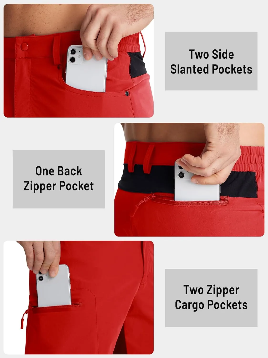 TACVASEN Men's Hiking Cargo Shorts 10" with Zipper Pockets Quick Dry Casual Stretch Golf Work Short Outdoor Summer