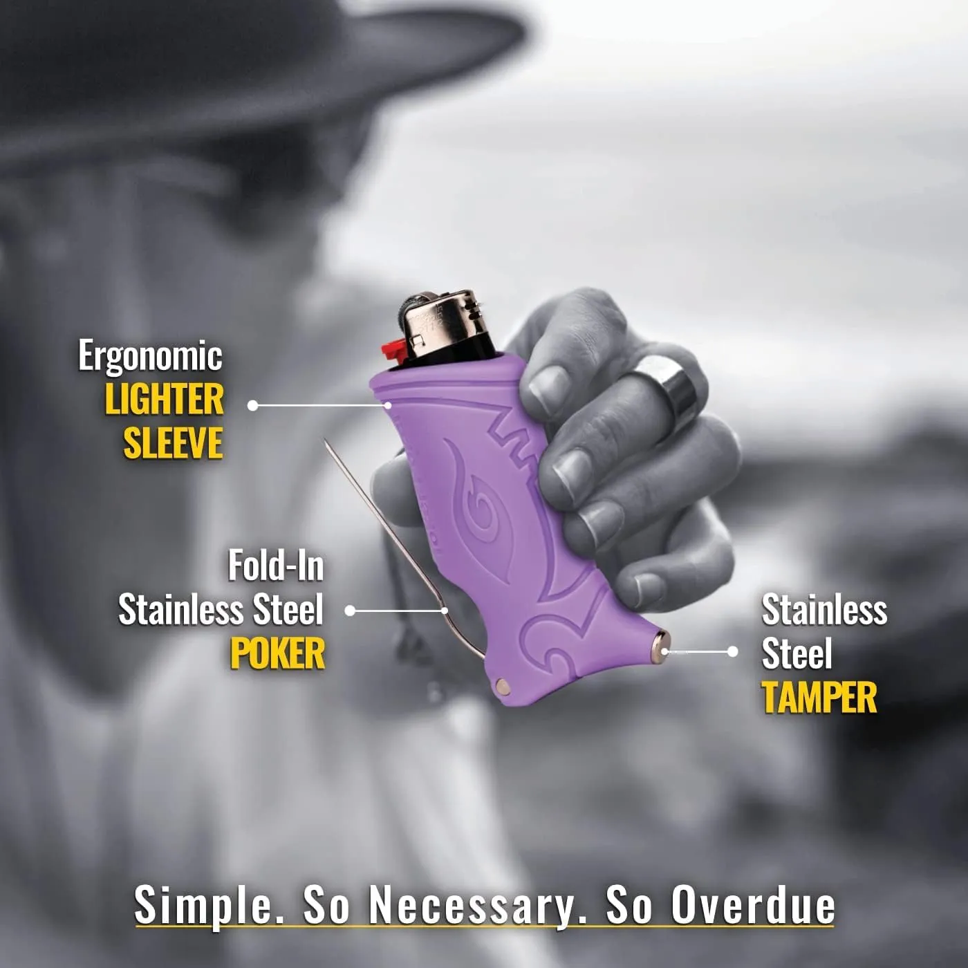 Toker Poker - Bic Lighter Sleeve Glow in The Dark - All Inclusive Tool for Camping and Other (Glow Pink)
