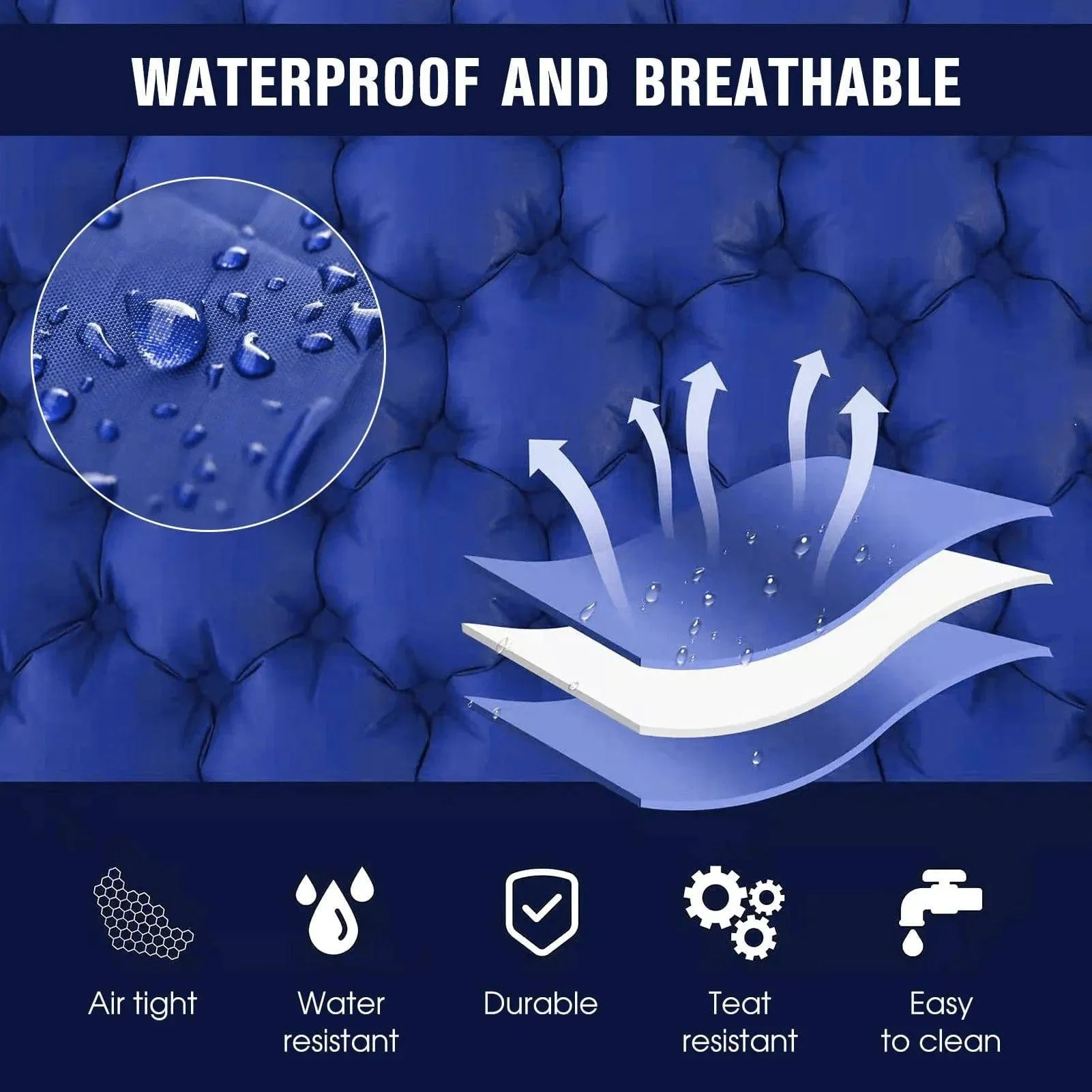 Tomshoo Inflatable Mattress 2 Person Camping Mat with Air Pillow Portable Air Mattress Waterproof Backpacking Sleeping Pad