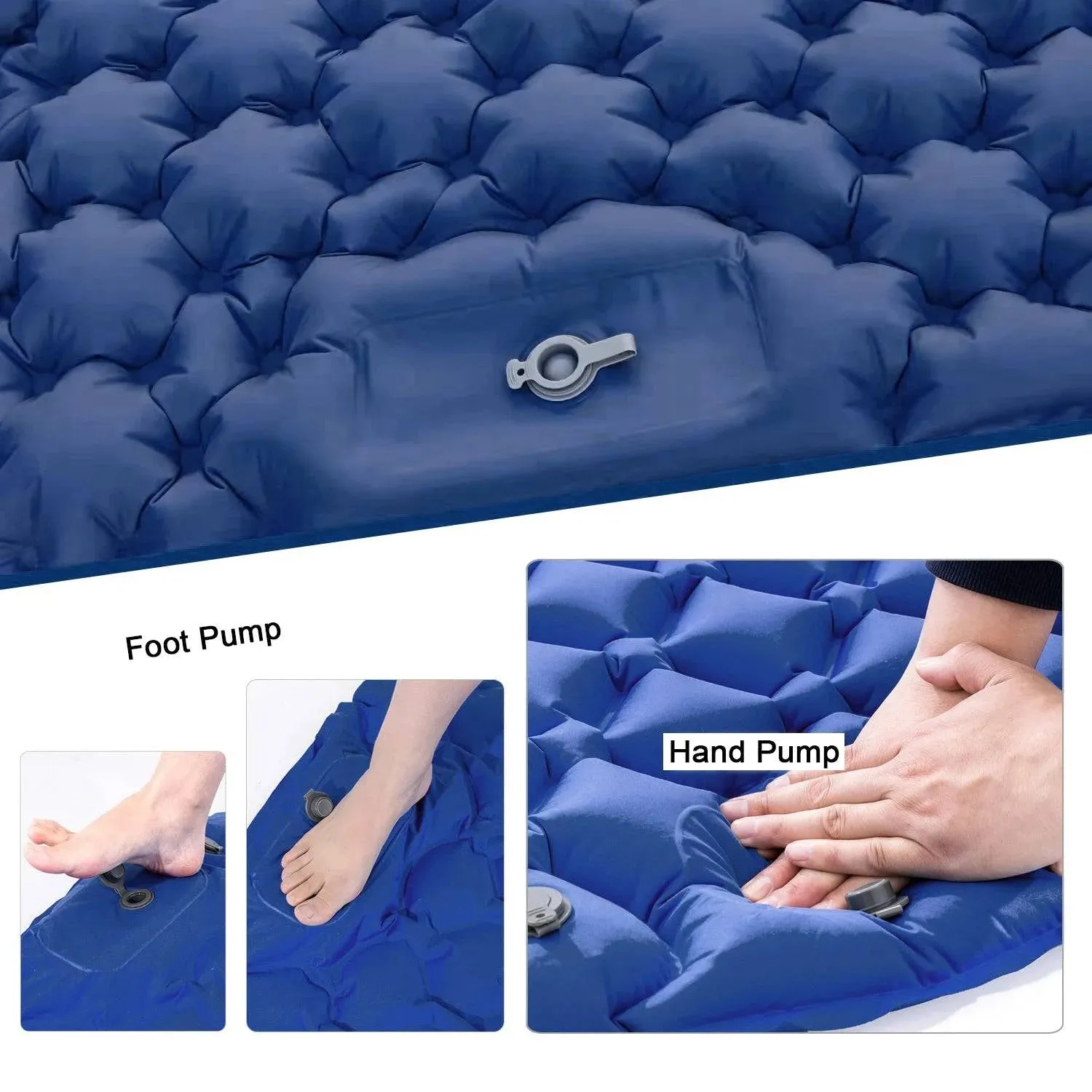 Tomshoo Inflatable Mattress 2 Person Camping Mat with Air Pillow Portable Air Mattress Waterproof Backpacking Sleeping Pad