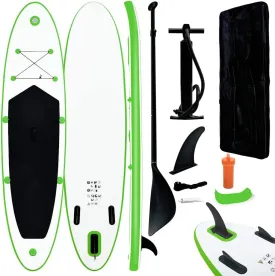 Versatile Inflatable Stand Up Paddleboard Set for Outdoor Fun, Quick Inflate, Durable PVC Material, Green