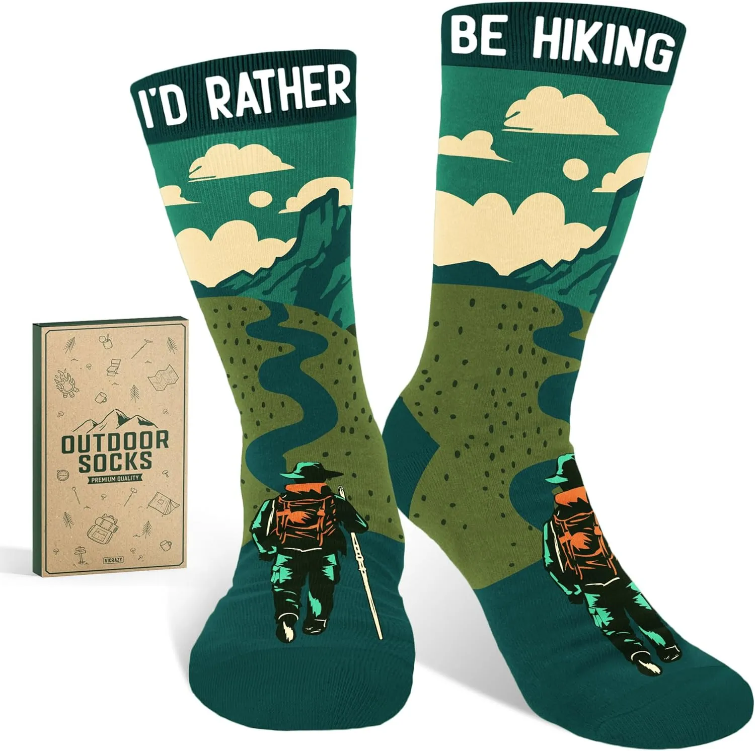 VICRAZY Hiking, Cycling, Camping Socks for Men, Women - Hiking, Bicycle, Camping, Bike Accessories, Stocking Stuffers