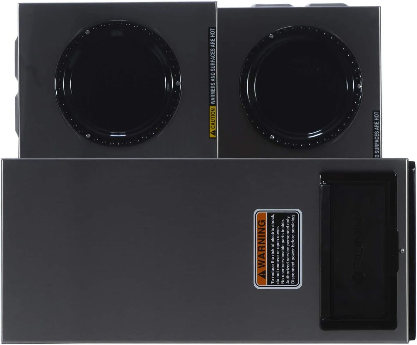 VP17-3, 12-Cup Low Profile Pourover Commercial Coffee Maker, 3 Lower Warmers, 13300.0003,Silver